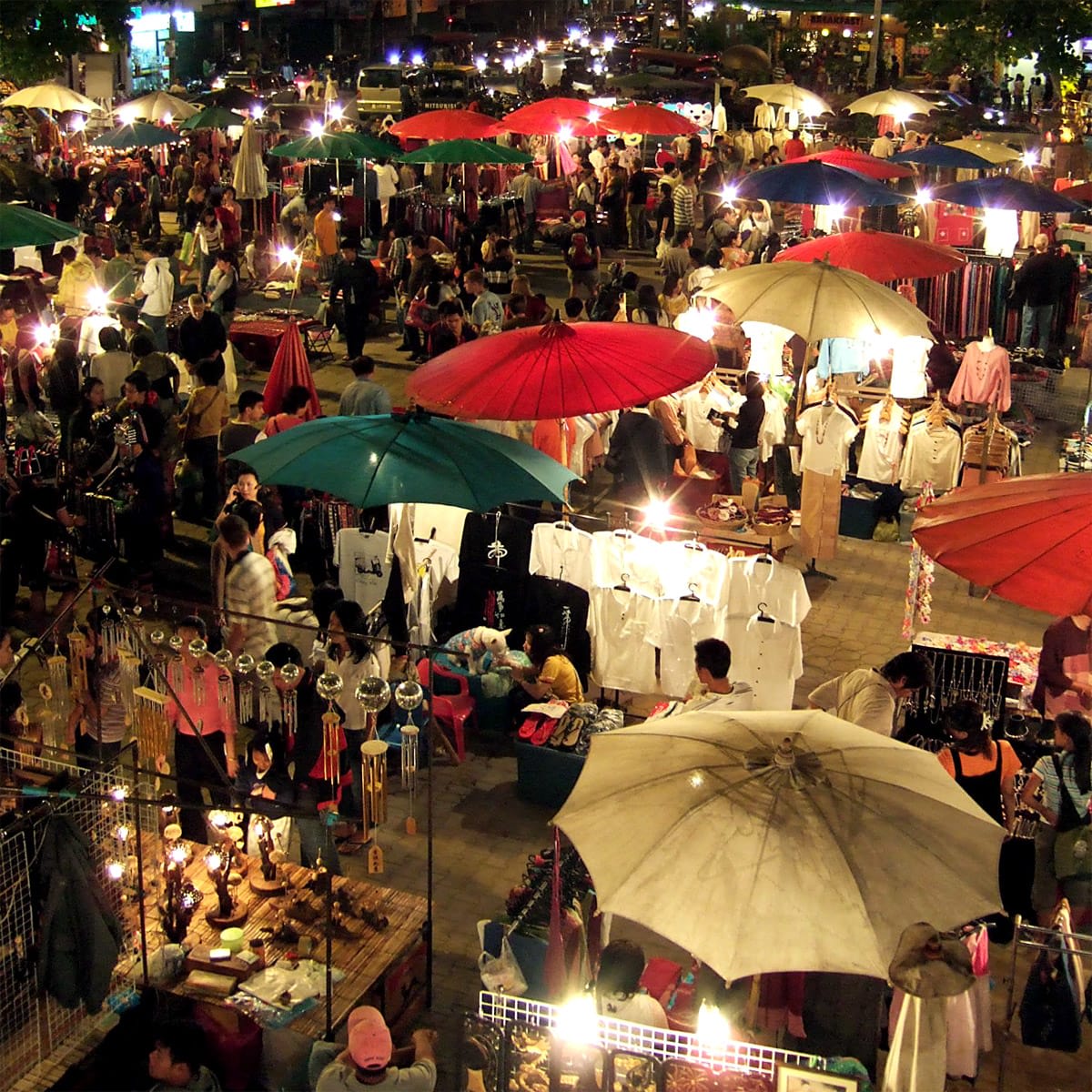 Lịch trình 5N4Đ khám phá Chiang Mai dễ dàng, tiết kiệm 25 chợ đêm chủ nhật nhìn từ trên cao