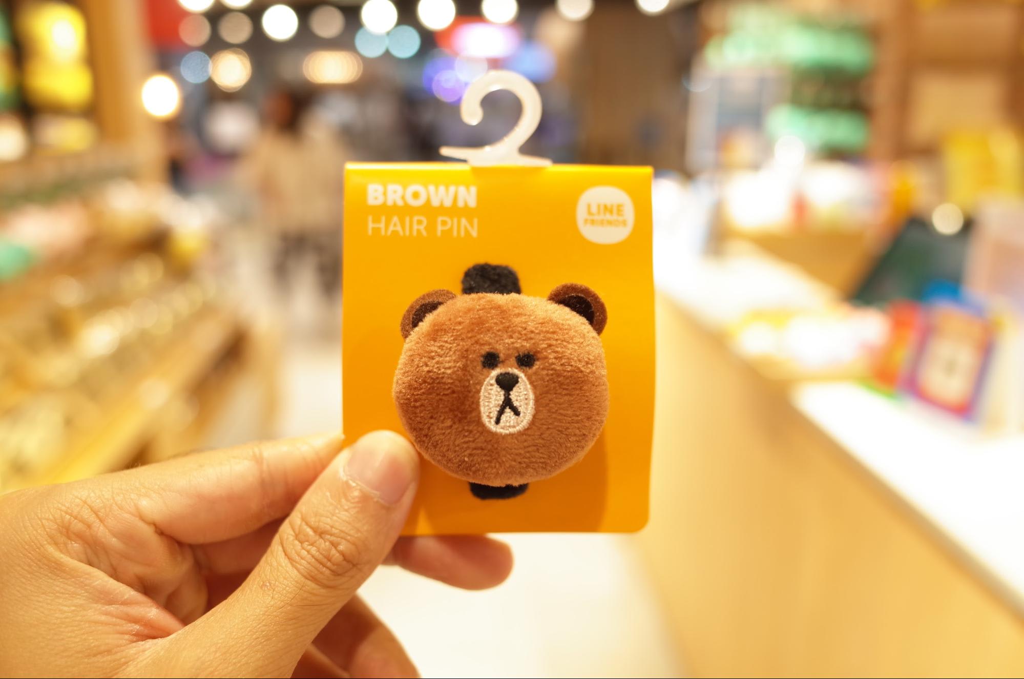 Brown hair pin from the LINE Store in Bangkok