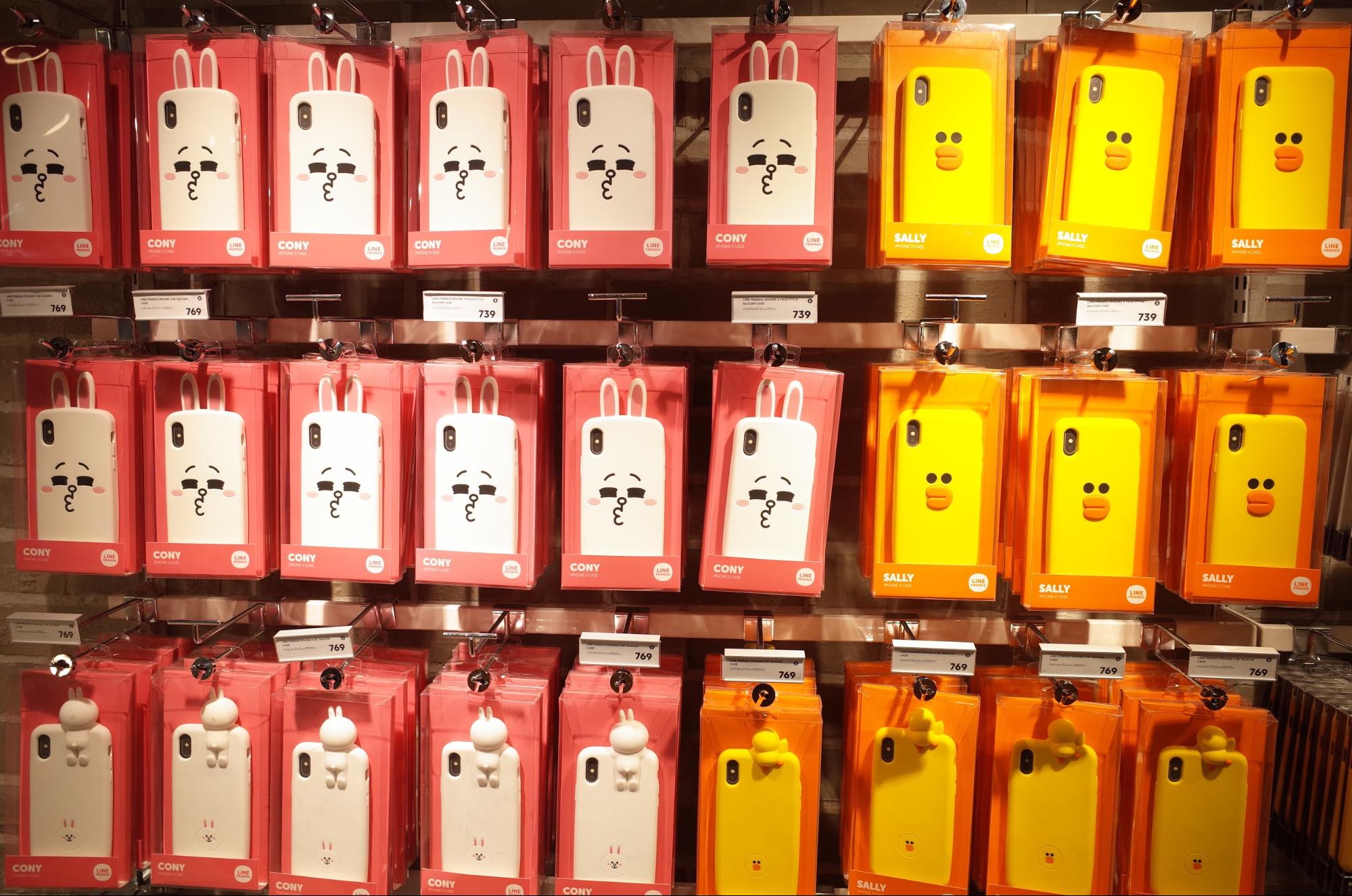 Sally and Cony phone cases at the LINE Store in Bangkok