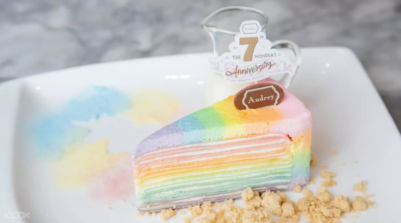 Rainbow cake at Audrey Cafe and Bistro