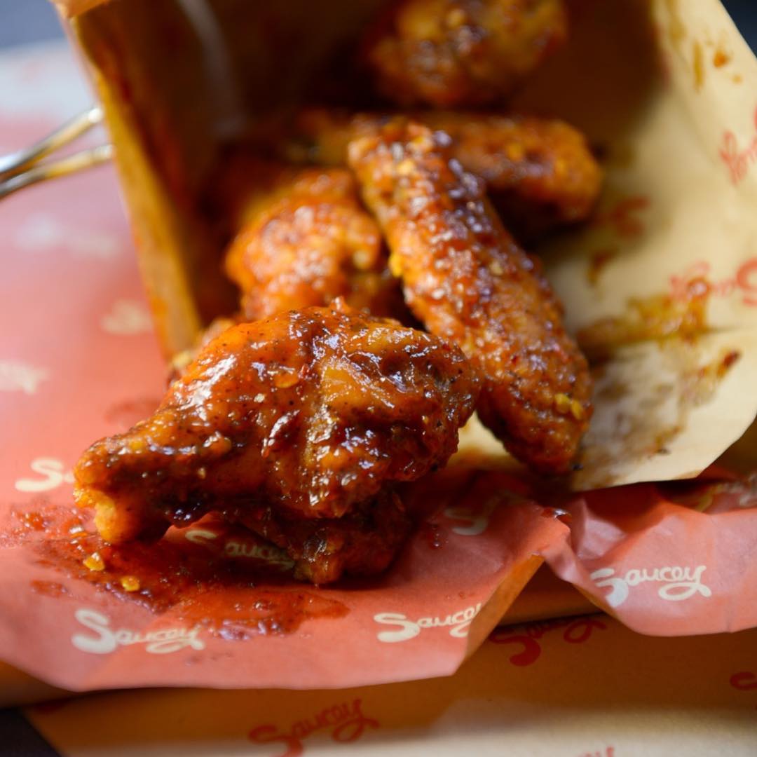 Fried chicken from Saucey Chicken and Beer Bomb