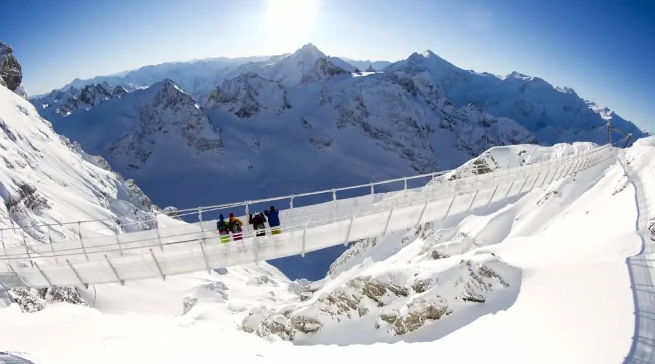 Cliff walk on Mount Titlis Switzerland