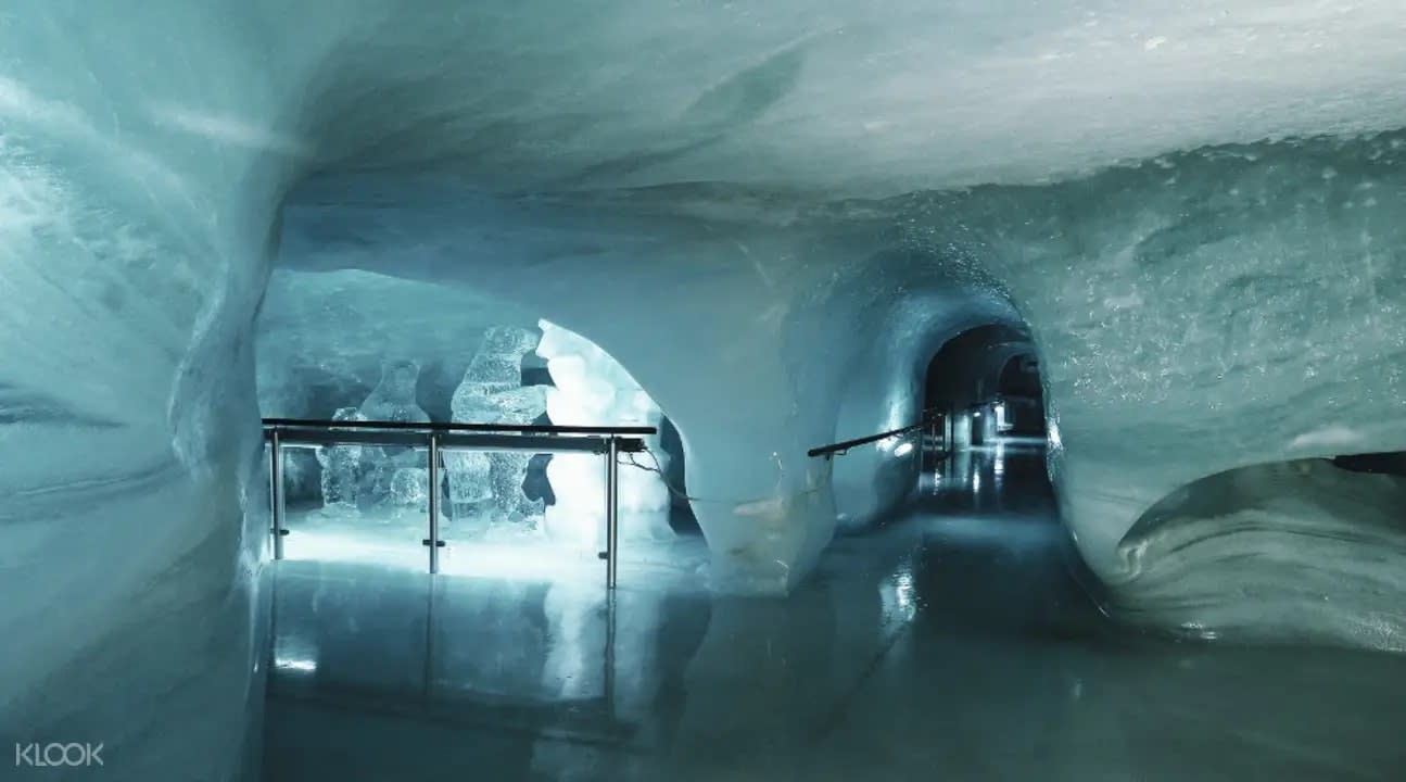 Ice cave in Jungfraujoch Switzerland