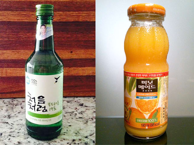 Soju and orange juice