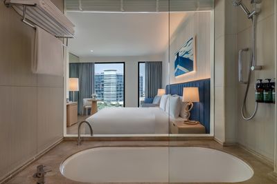 1 Deluxe Plaza View hotel room at Crowne Plaza Abu Dhabi Yas Island
