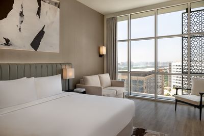 Deluxe Plaza View hotel room at Yas Plaza Marina (Maximum occupancy: 2 adults and 2 children or 3 adults)
