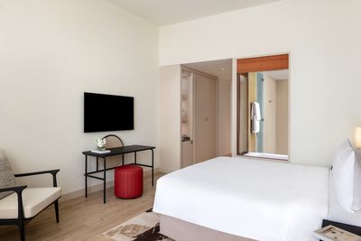 Deluxe Plaza View hotel room at Yas Plaza Marina (Maximum occupancy: 2 adults and 2 children or 3 adults)