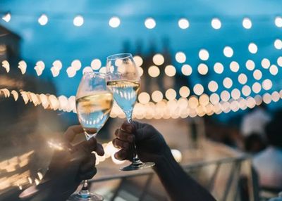 Glass of cava