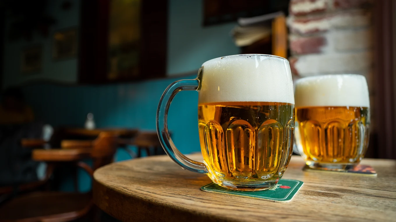 Beers on table in pub