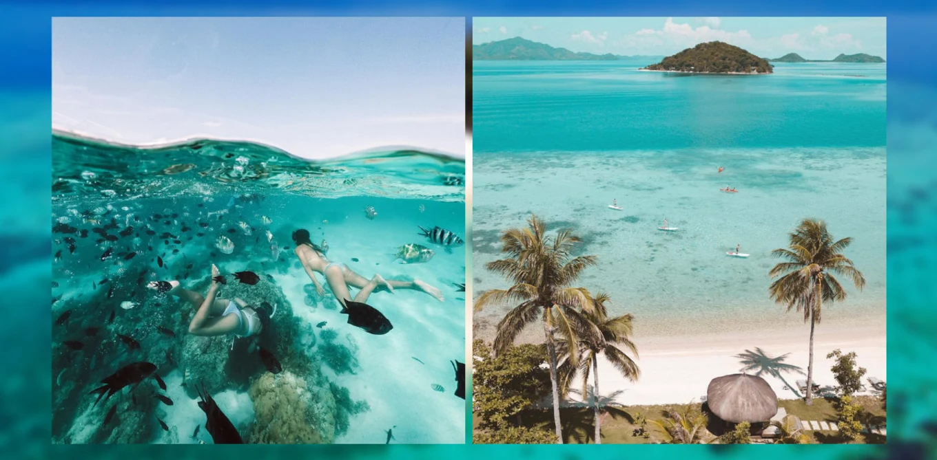 tropical island vacation blue waters white sand beach