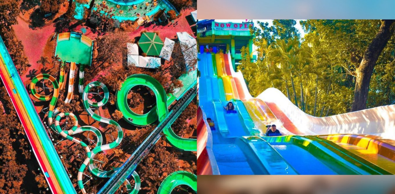 collage of colorful waterslides
