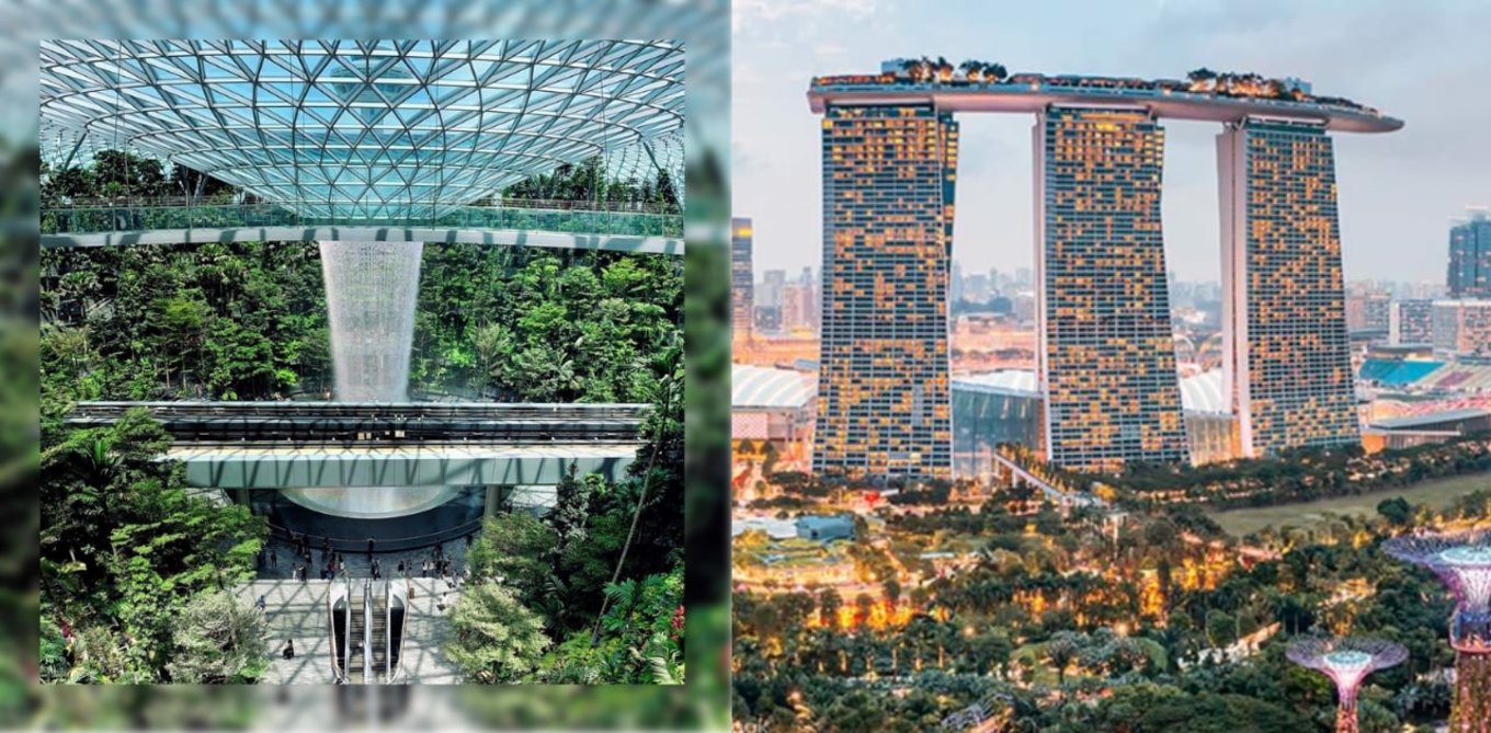 Exquisite architecture design of Marina Bay Sand and Crowne Plaza Changi Airport