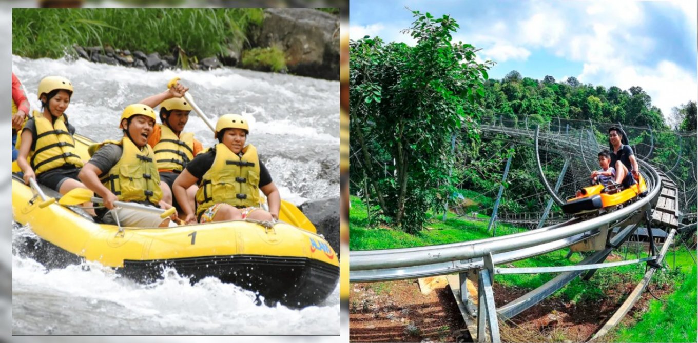 Zip line and river rafting 