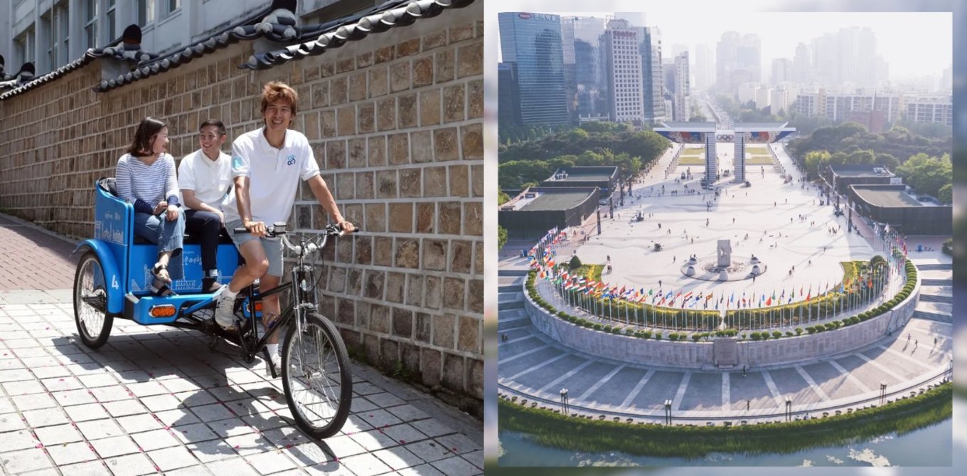 People biking in park