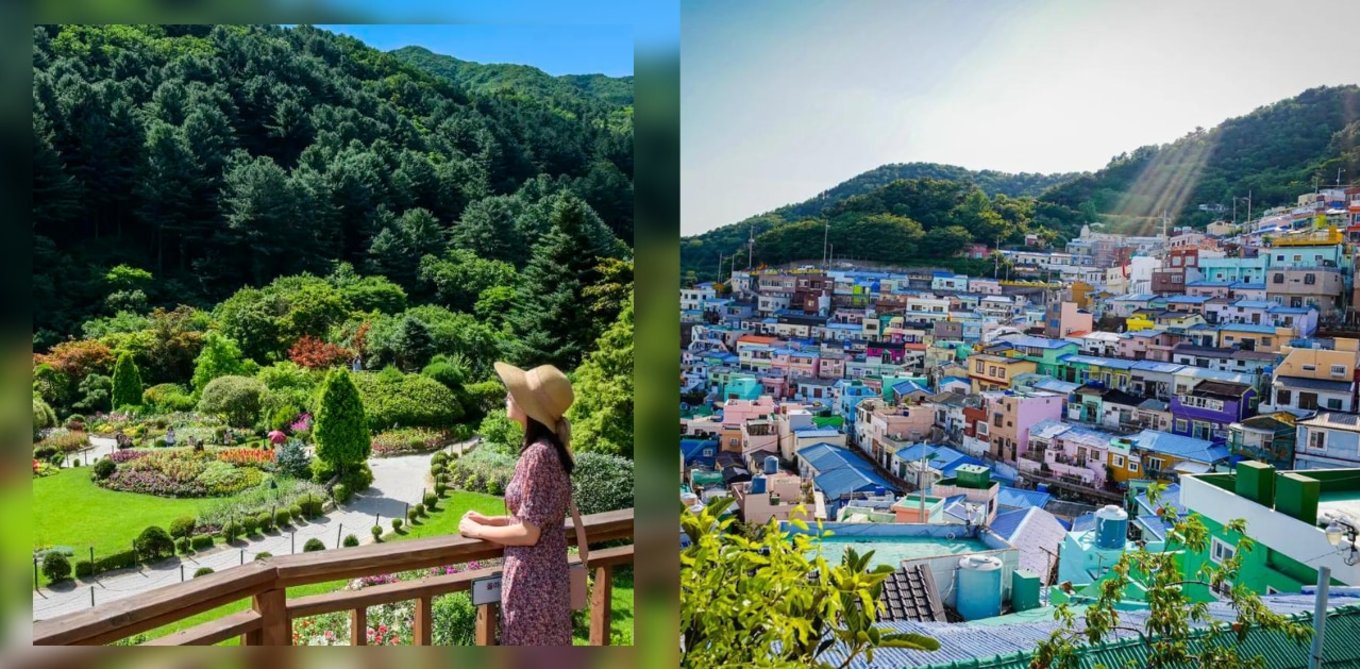 photos of haslla art world and gamcheon village