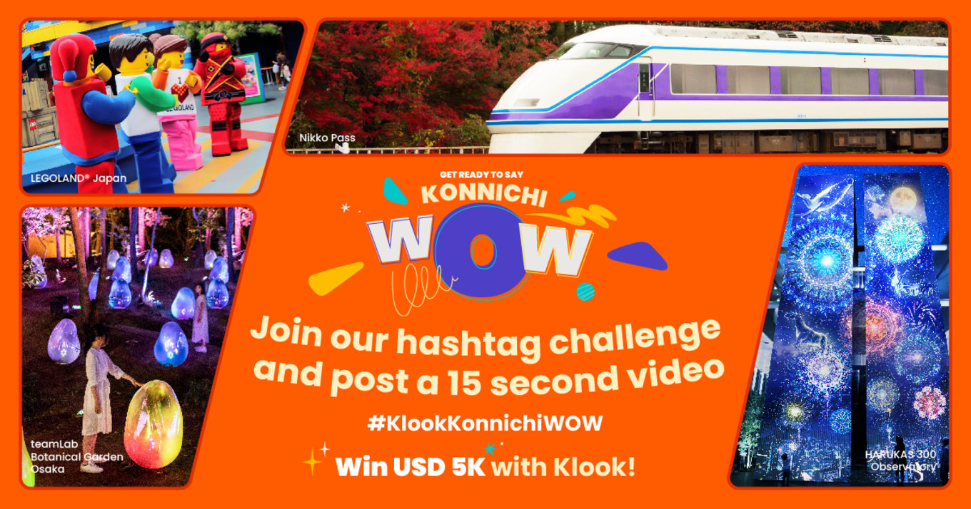 #KlookKonnichiWOW Hashtag Challenge to win USD5000 with Klook