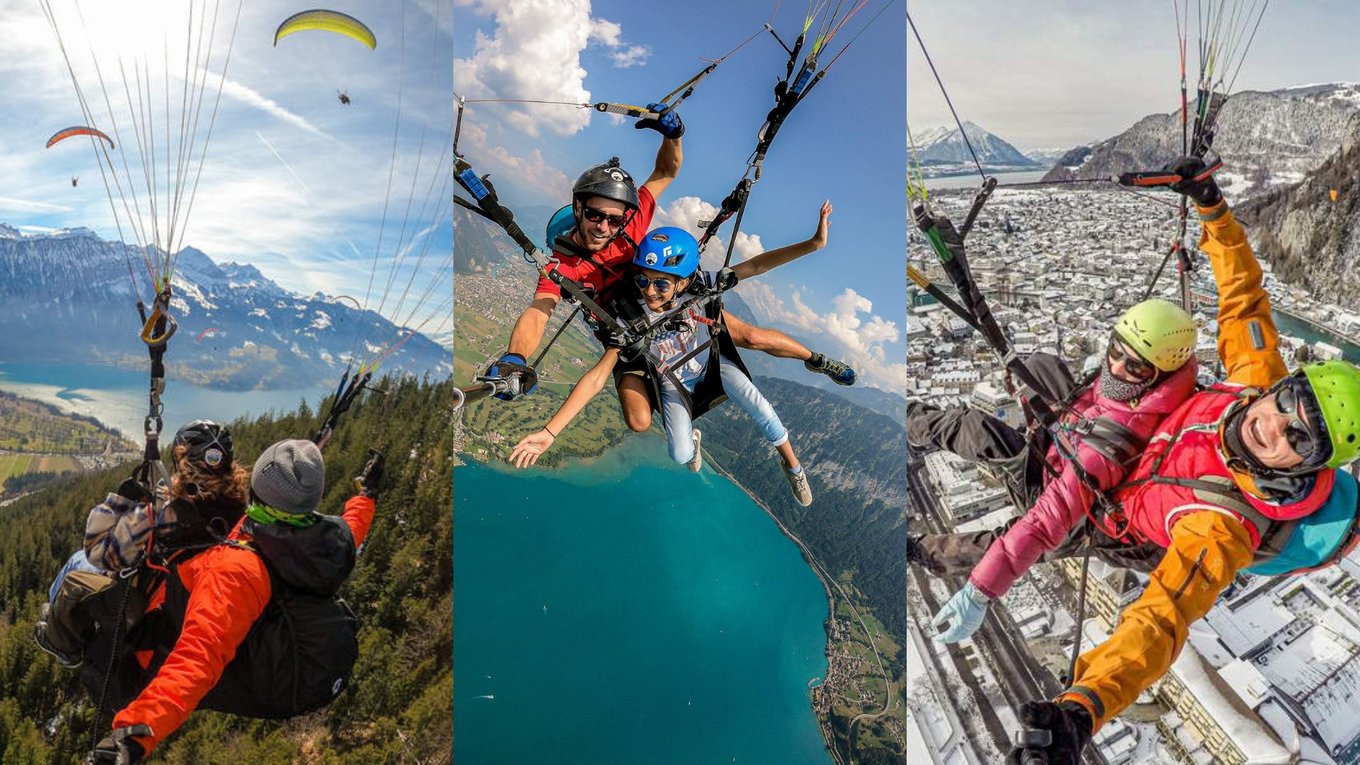 paragliding interlaken switzerland collage