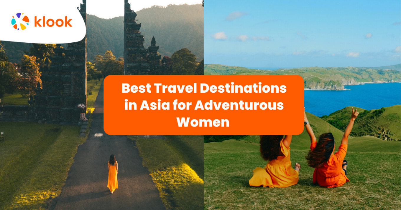 Woman in tourist destinatins in Asia