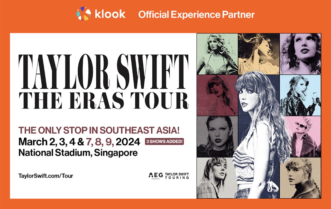Taylor Swift The Eras Tour 将来到新加坡站！官方玩乐伙伴Klook七月售票 Klook客路博客