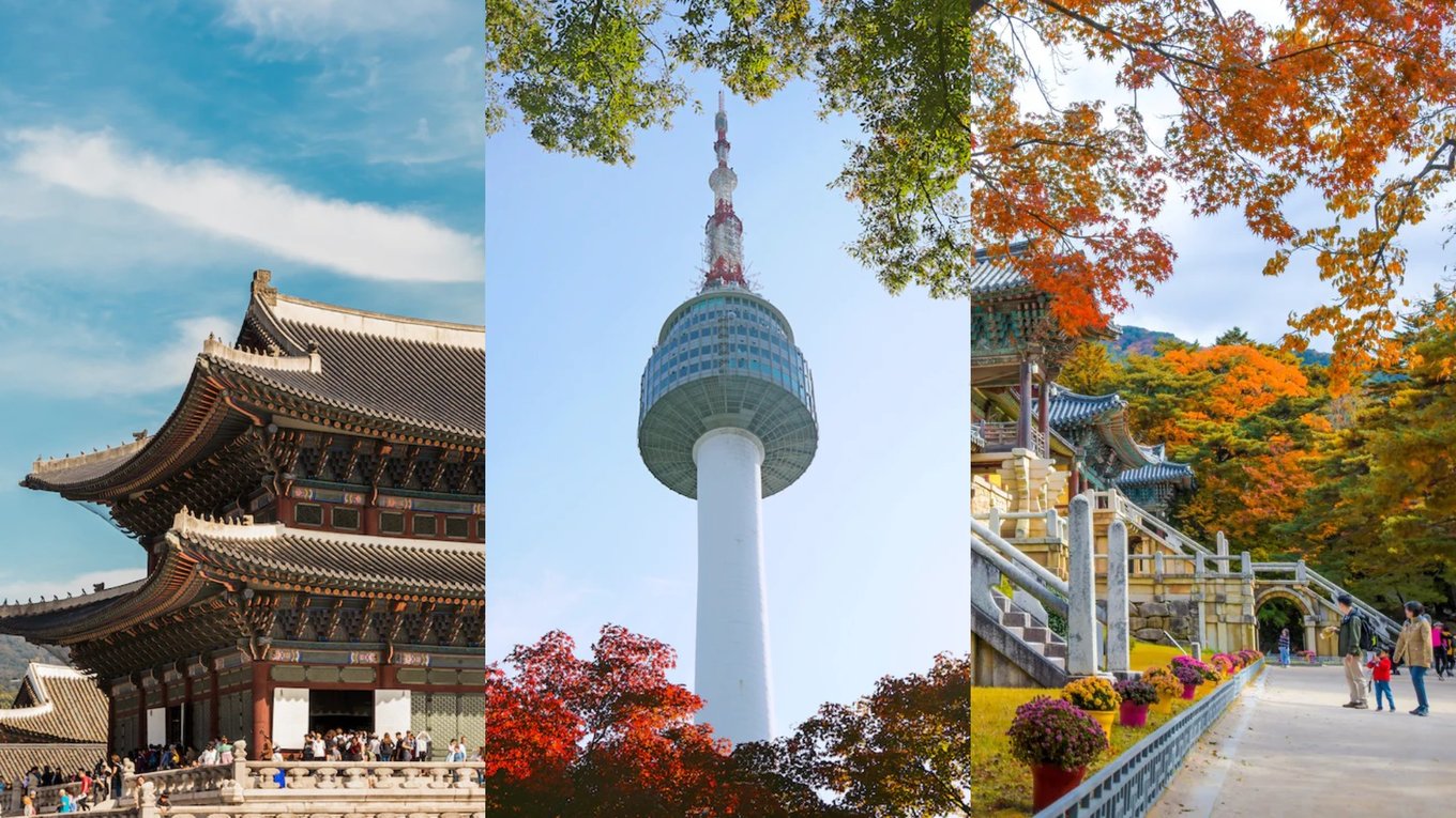collage of must see attractions south korea 