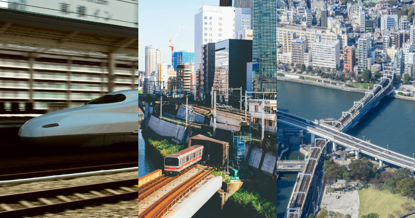 bullet trains in different angles