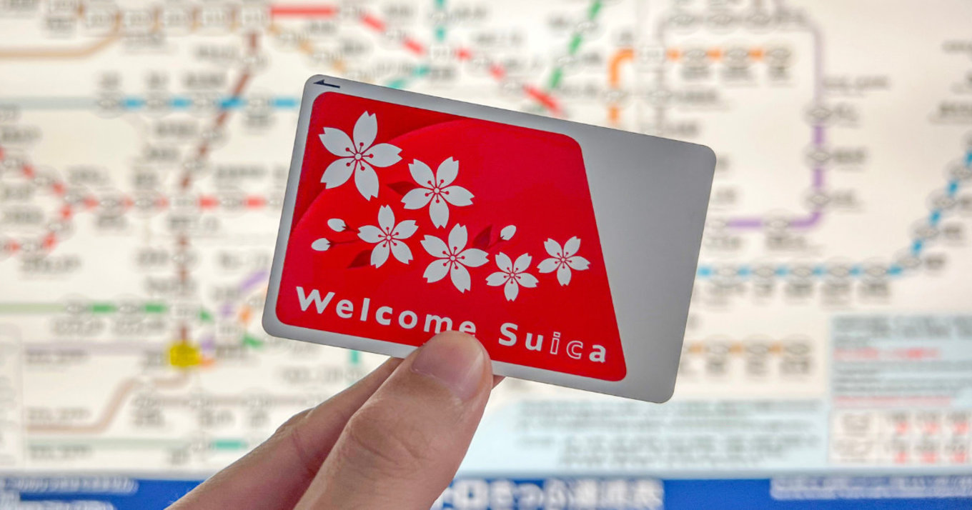 Welcome Suica IC Card in front of Tokyo Subway Map