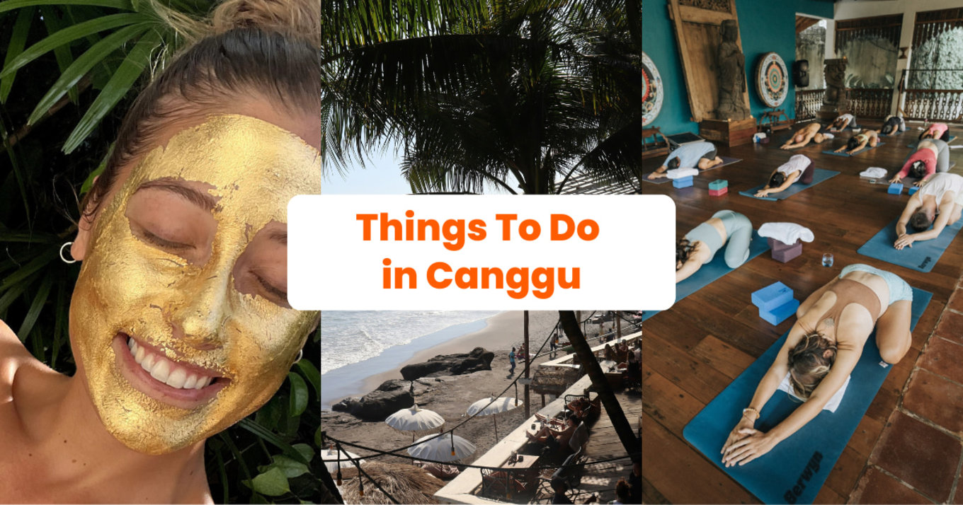 collage of activities to expect in canggu