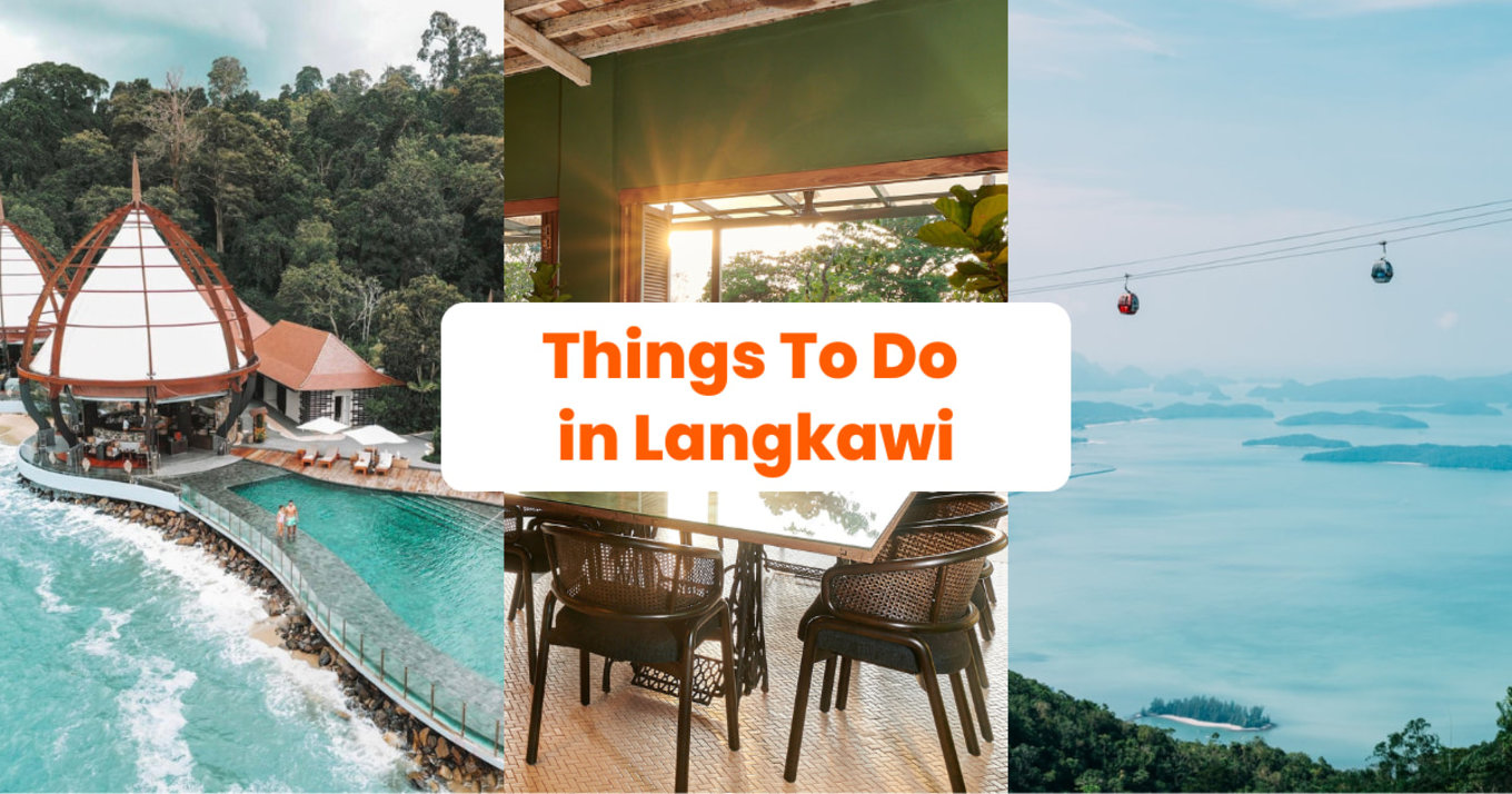 collage of three photos showing places in langkawi malaysia