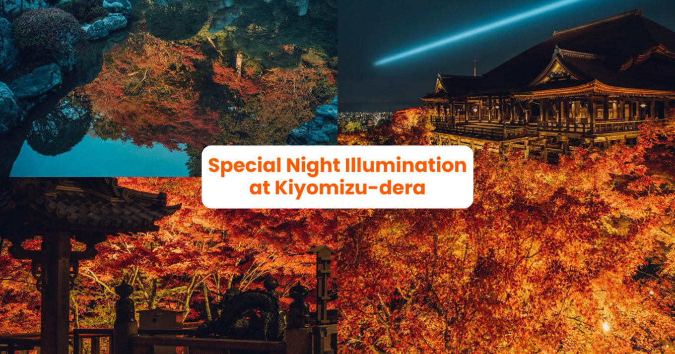 night light up at kiyomizudera temple