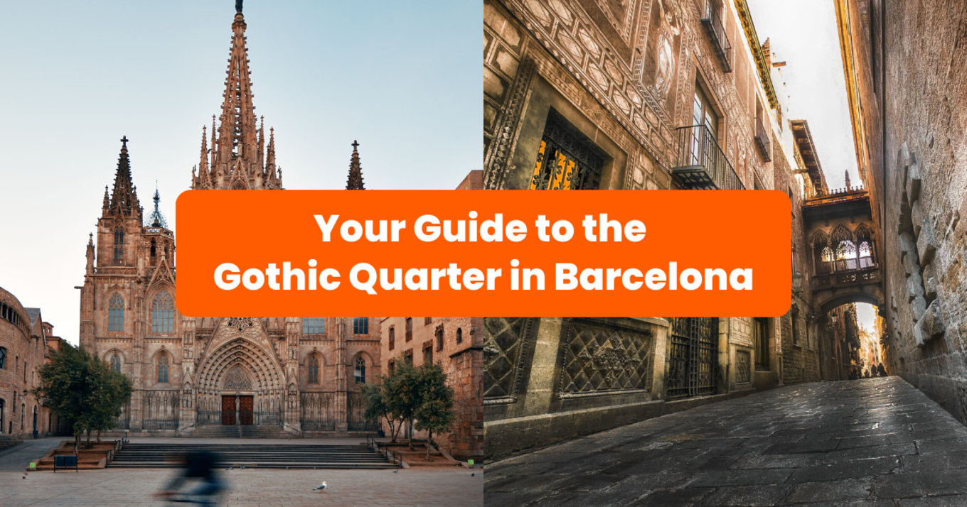 collage of gothic quarter in barcelona