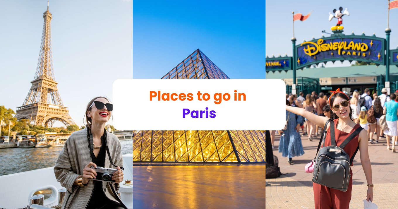 Collage of the best places to go in Paris