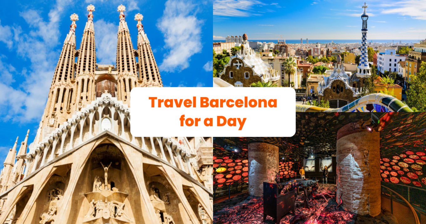 collage of barcelona attractions