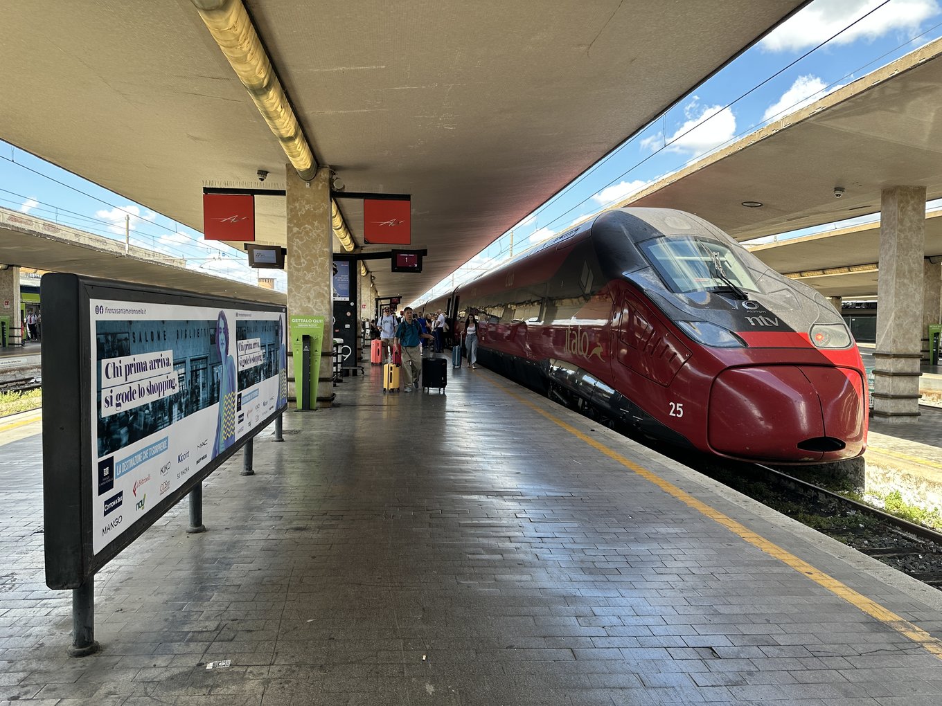 Santa Maria Novella Station in Florence train platforms and trains