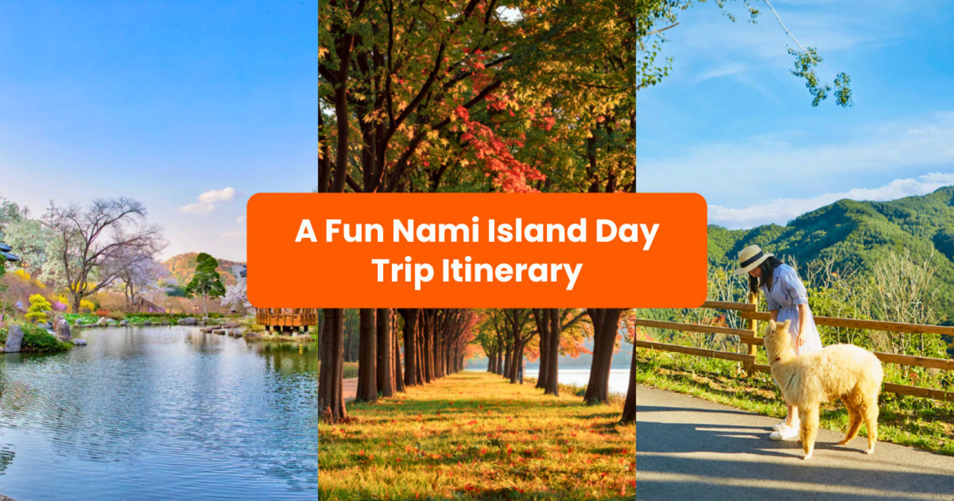 collage of nami island day trip itinerary