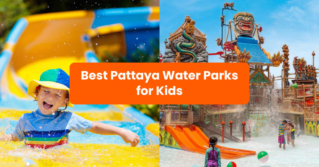 Pattaya Water Parks pictures with the title "Best Pattaya Water Parks for Kids"