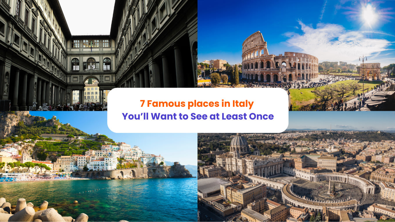 Banner showing Italy’s top attractions, including Rome, Venice, and the Amalfi Coast