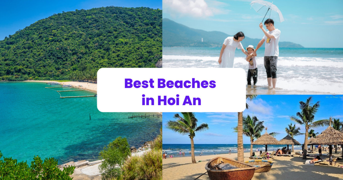 Collage of beaches in Hoi An, Vietnam