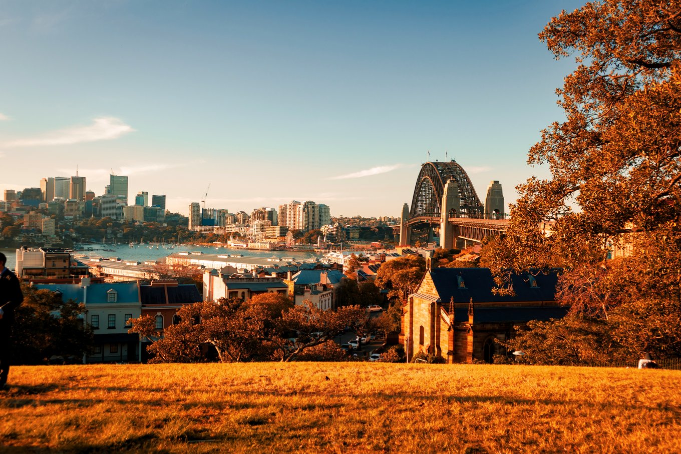 Autumn in Sydney with harbor views and golden fall colors