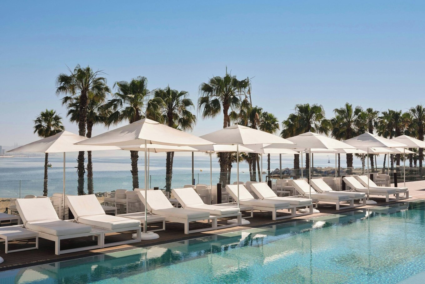 Rooftop pool with views of the mediterranean sea