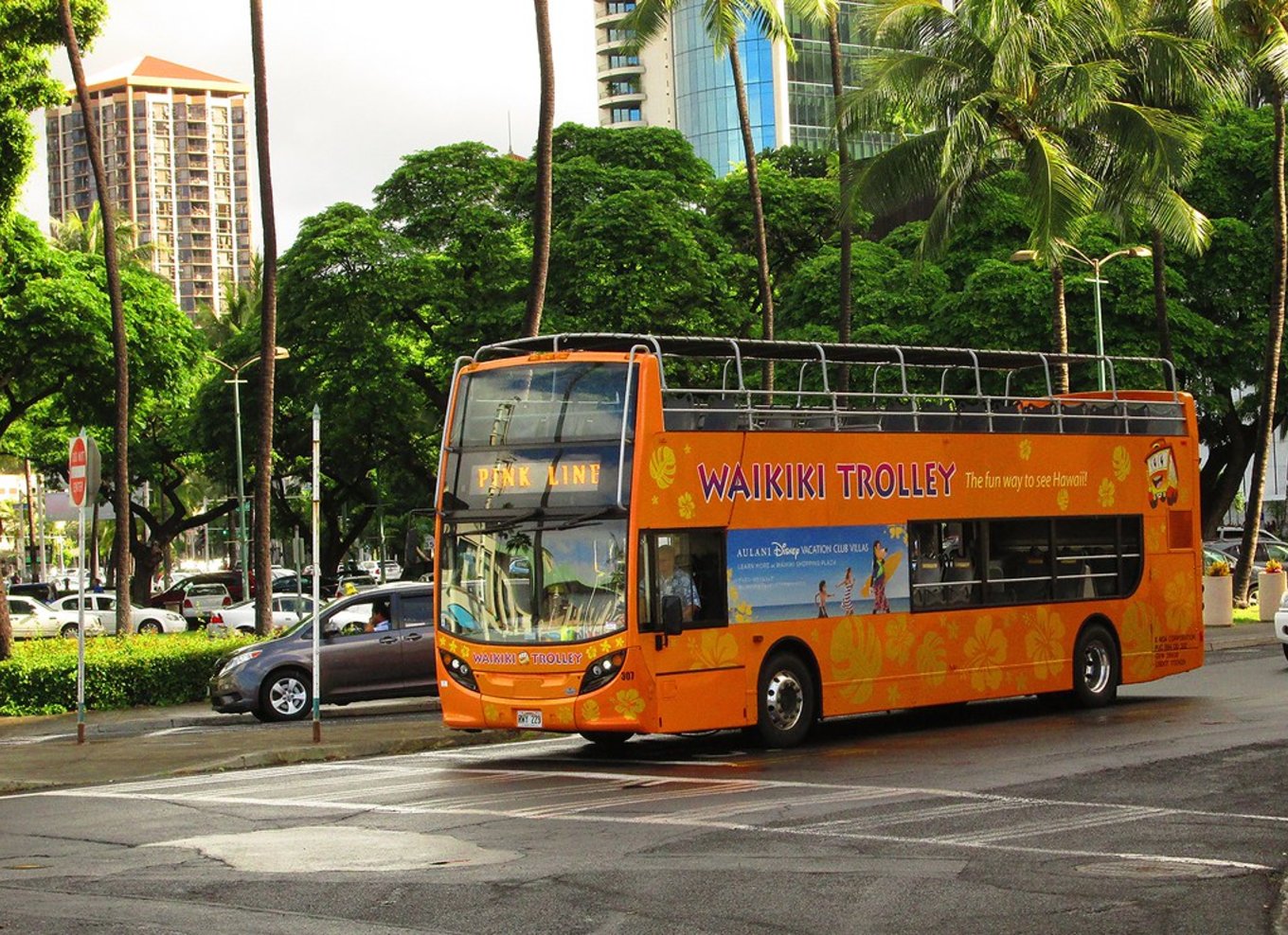 Waikiki Trolley Pink Line in Honolulu | Photo Credit: Flickr