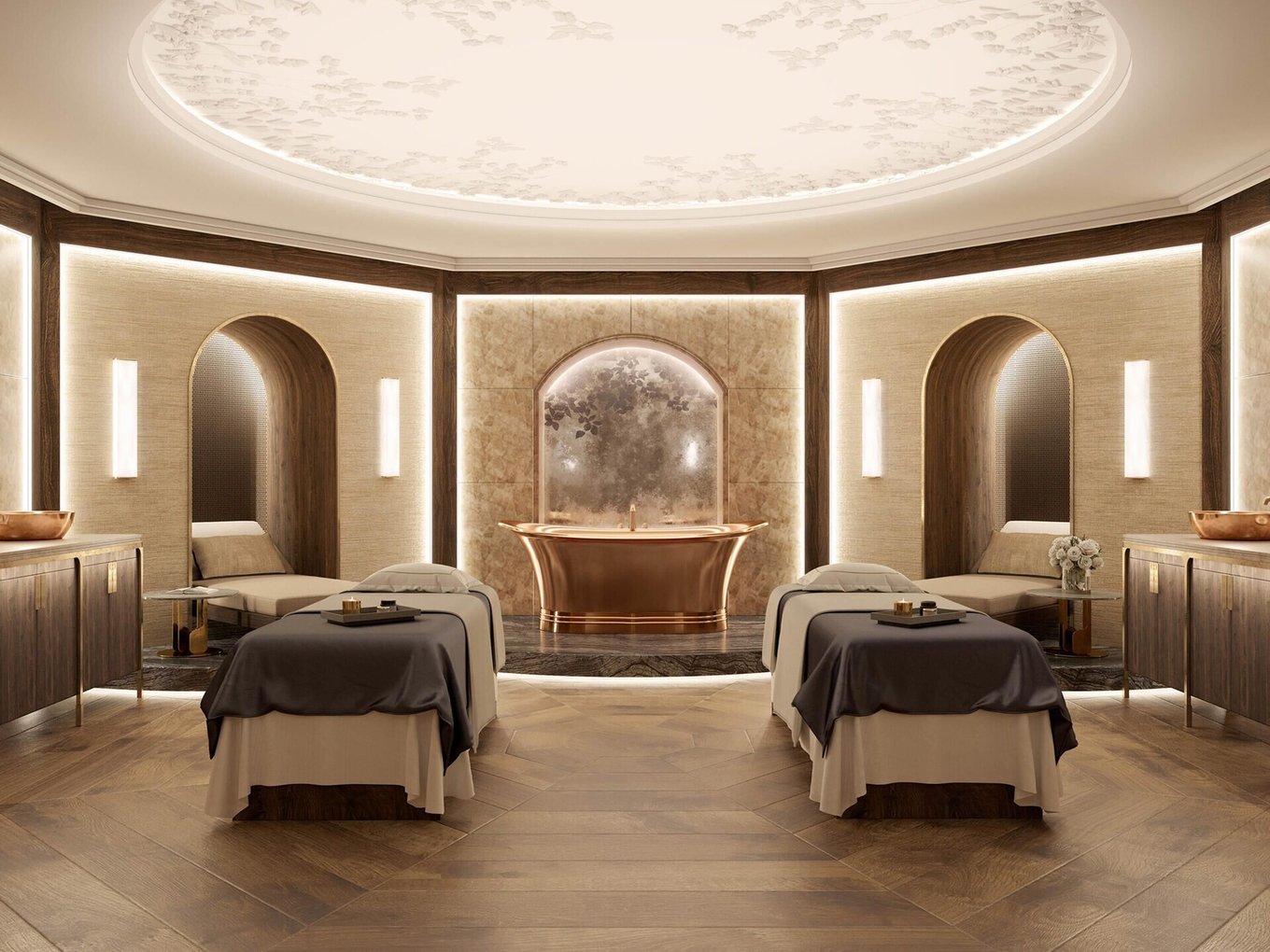  Elegant spa treatment room at Raffles London at The OWO