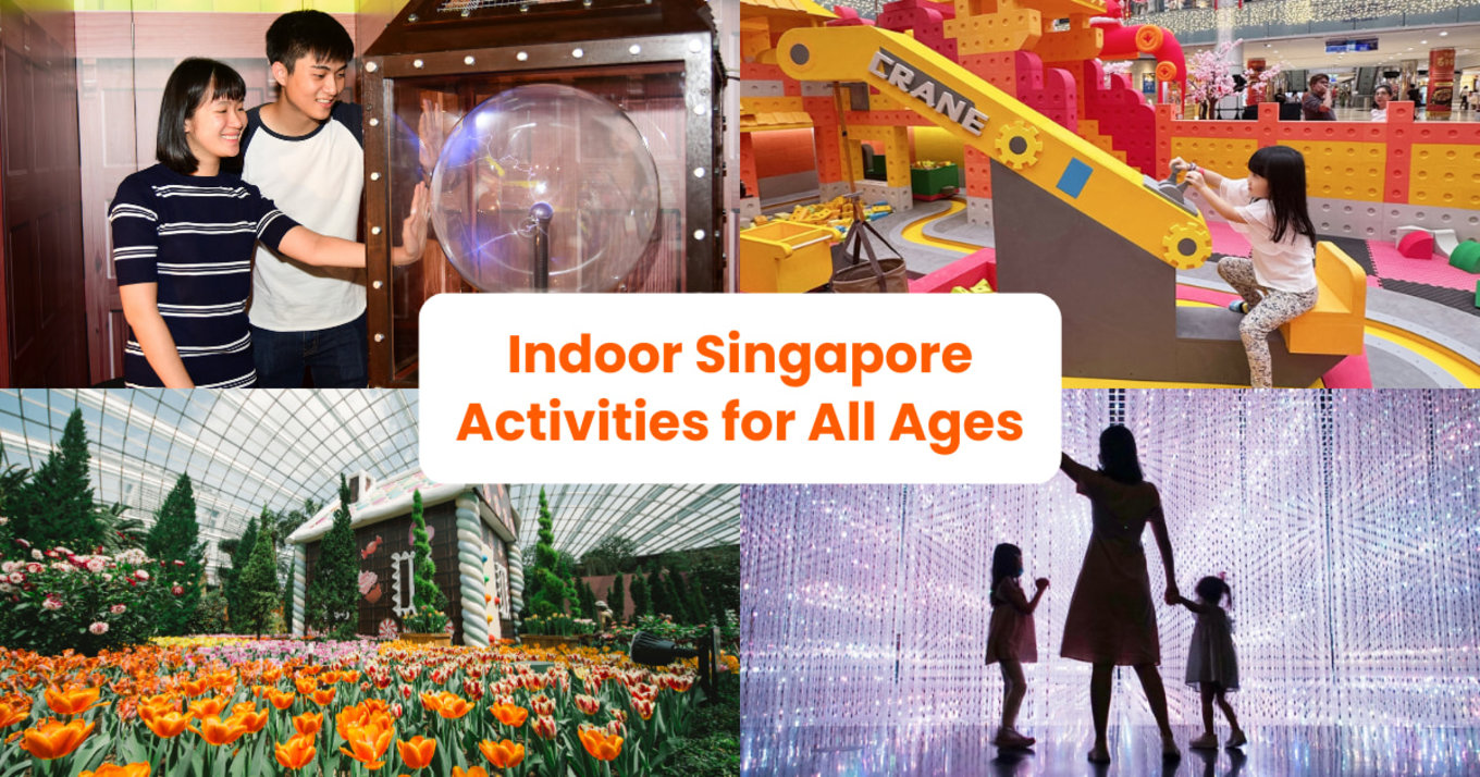 Collage of indoor activities in singapore