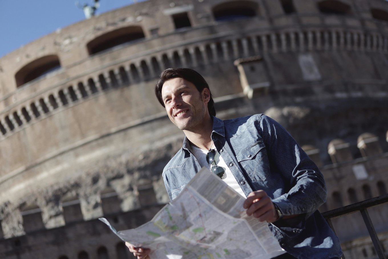 Guy exploring Rome’s streets