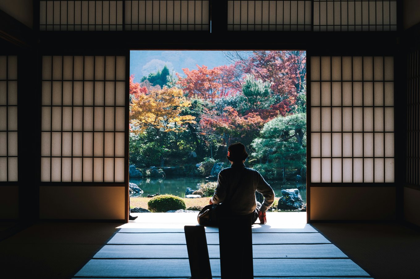 Tenryu-ji Temple garden view from inside the hall | Photo Credit: Masaaki Komori on Unsplash