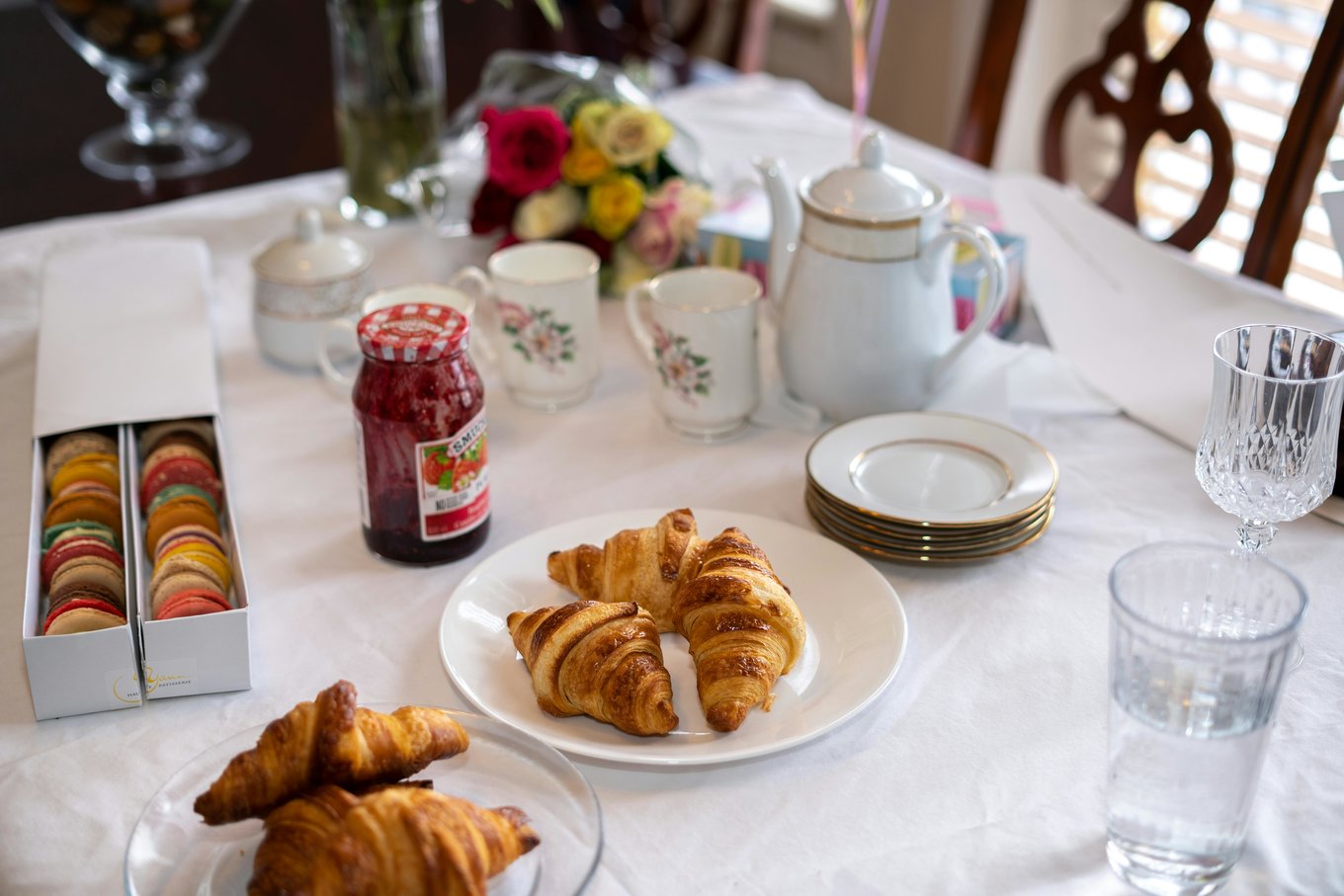 Classic Paris breakfast with croissants, jam, and coffee | Photo Credit: Alberta Studios on Pexels
