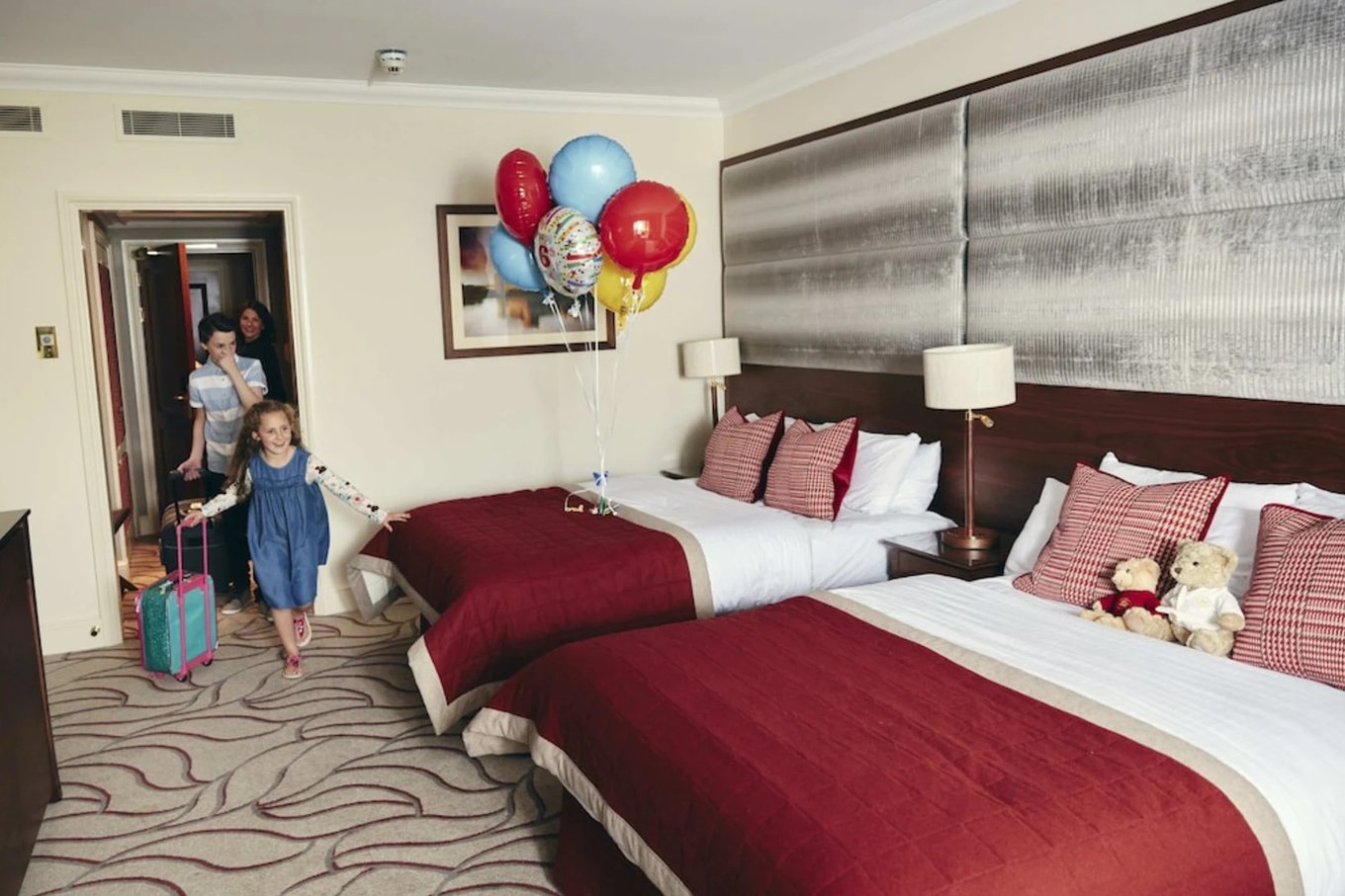Family-friendly hotel room with kids in Celtic Manor Resort