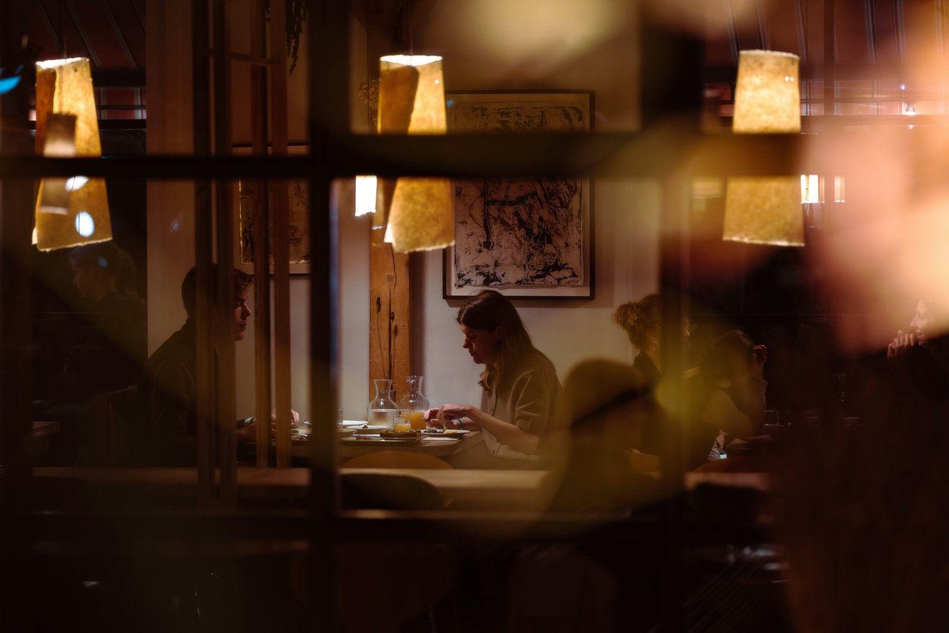 Couple having dinner at a restaurant