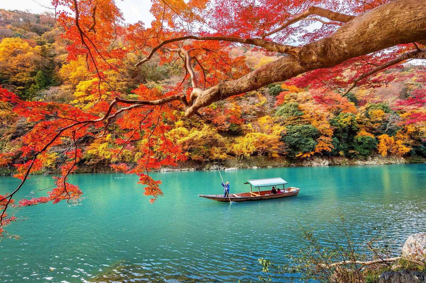 Arashiyama in Kyoto during autumn