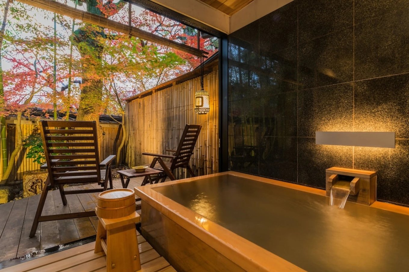 Privates Open-Air-Bad im Kyoto Nanzenji Garden Ryokan Yachiyo