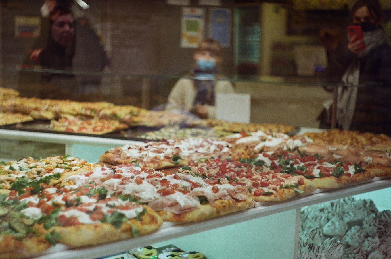 Pizza display in Antico Forno